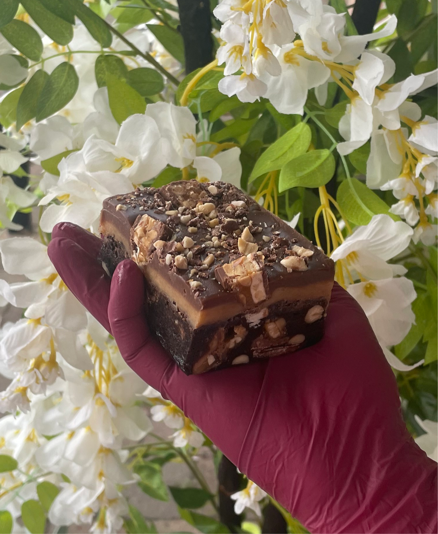 Snickers inspired Caramel Brownie