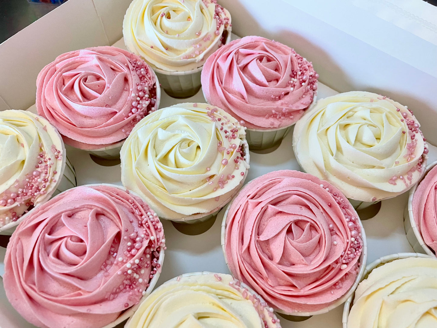 Rosette Piped, Jam filled Cupcakes