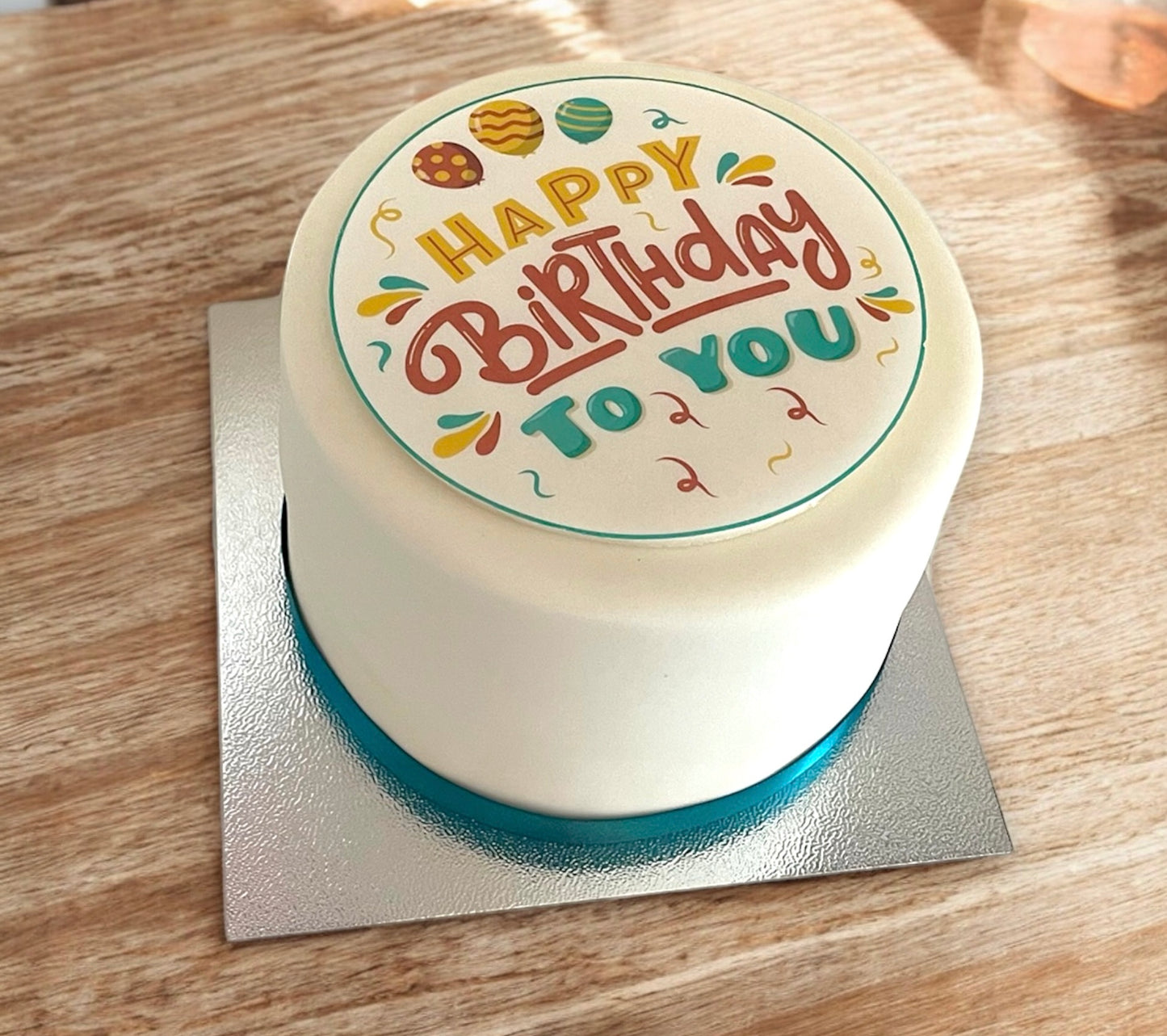 Fondant Covered Birthday Cake