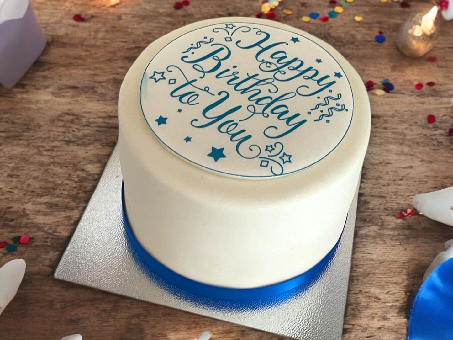 Fondant Covered Birthday Cake