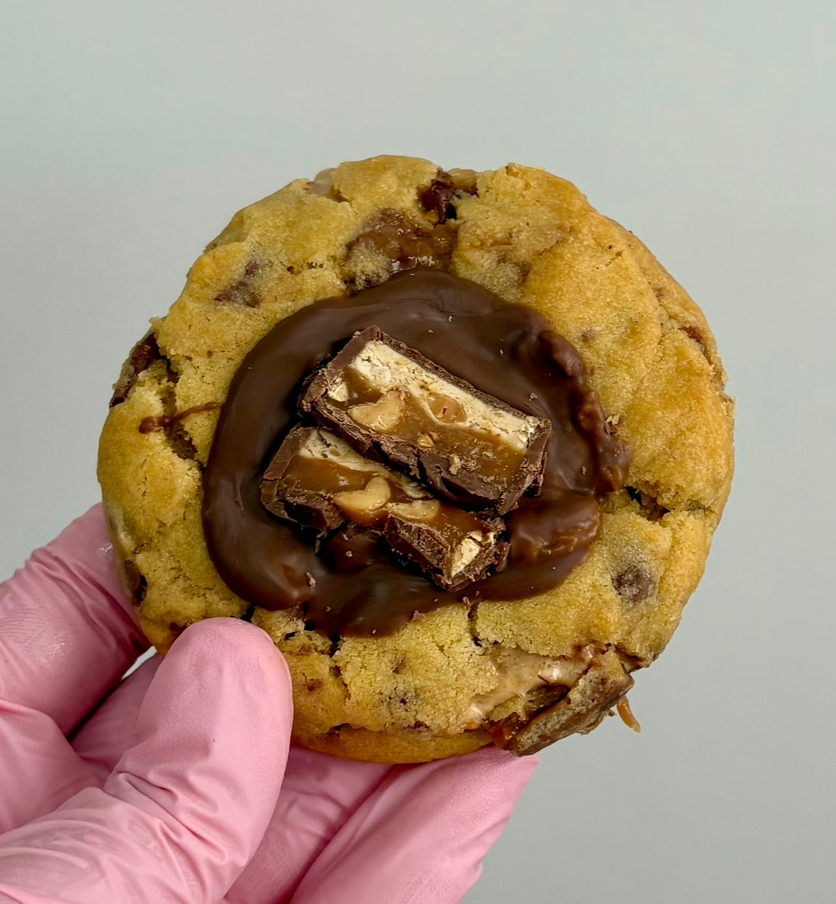 Snickers & Caramel Stuffed Cookie