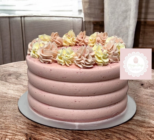 Vanilla sponge, raspberry jam & Raspberry Buttercream Cake